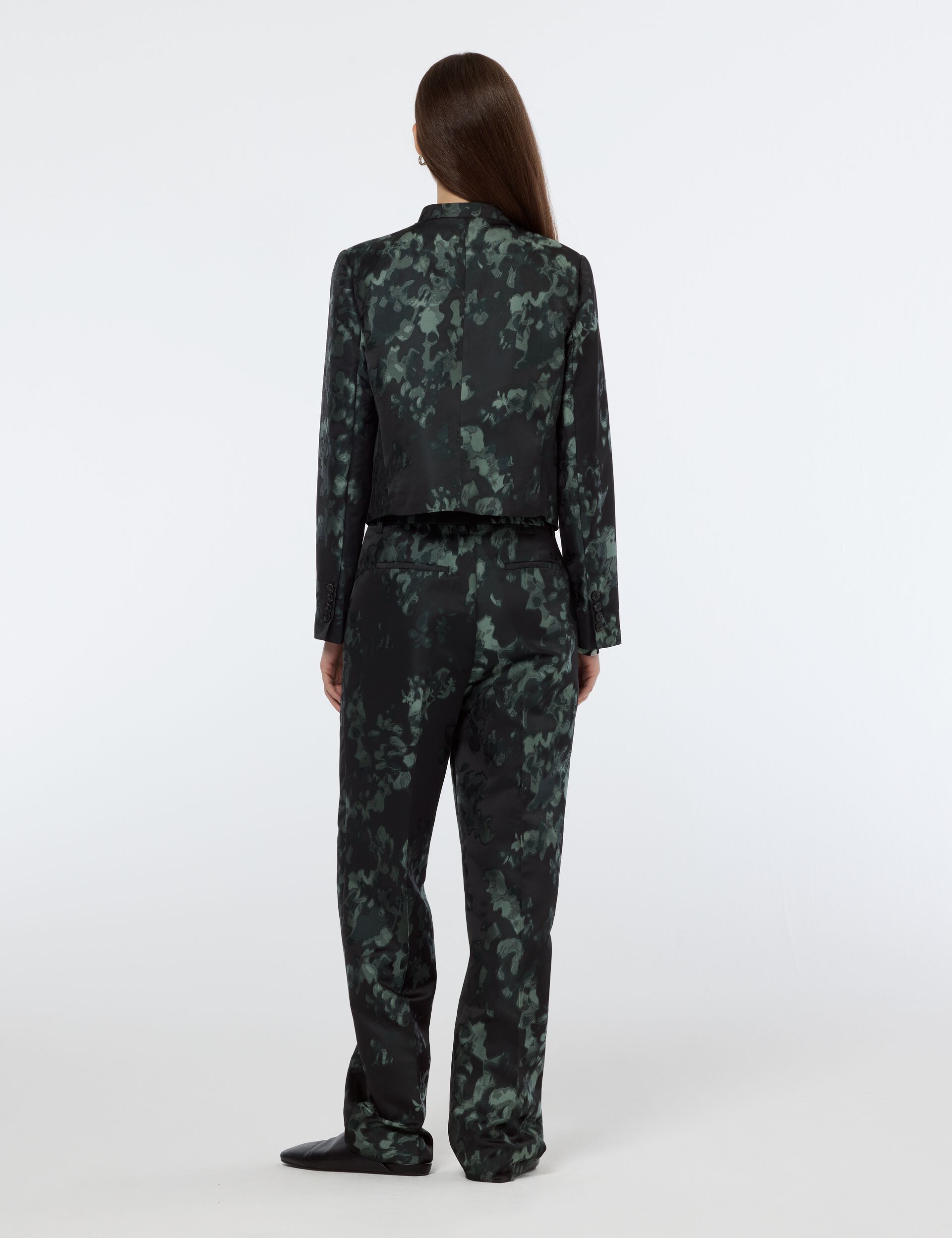 Ripple floral jacquard straight leg pant thumbnail 2