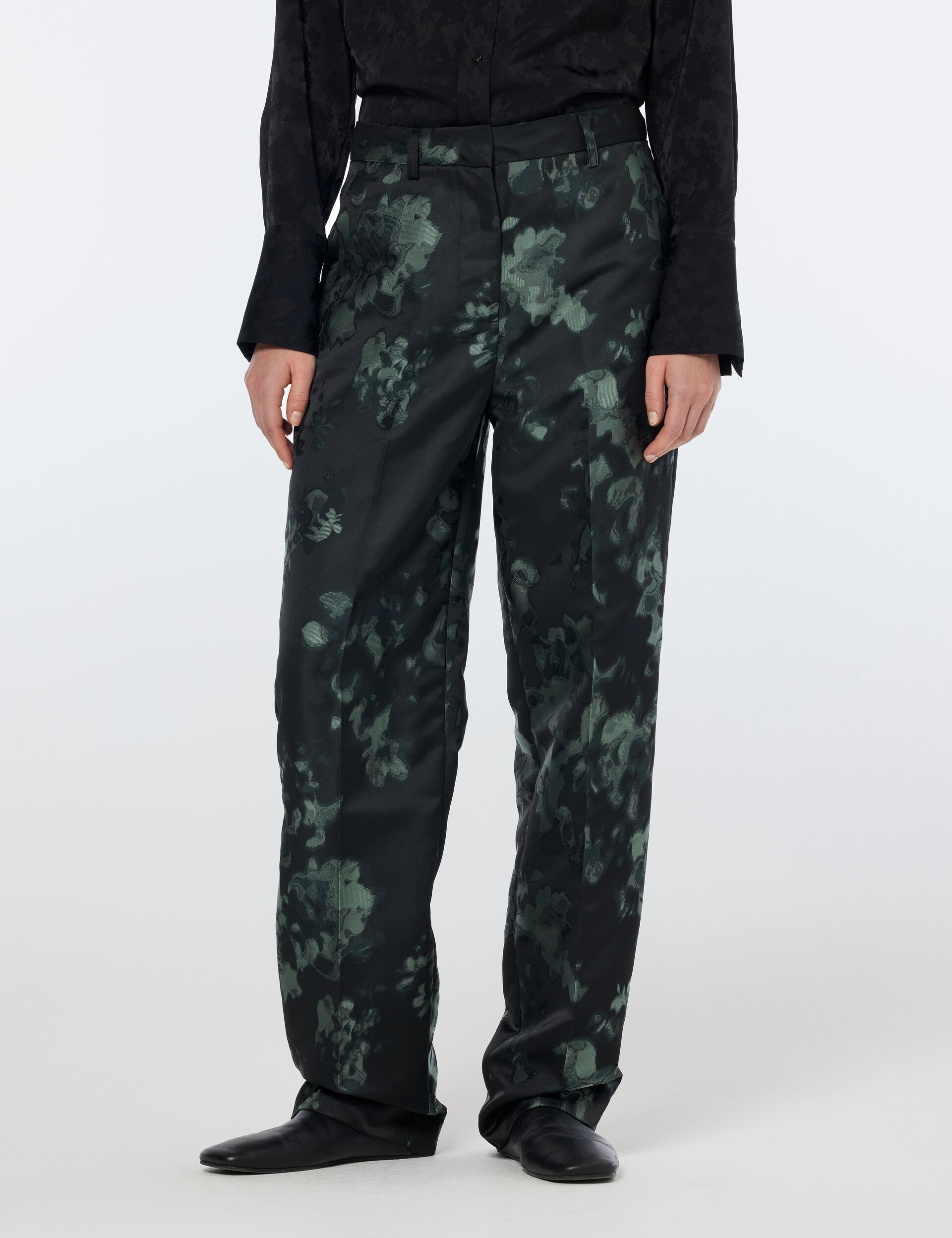 Ripple floral jacquard straight leg pant thumbnail 3