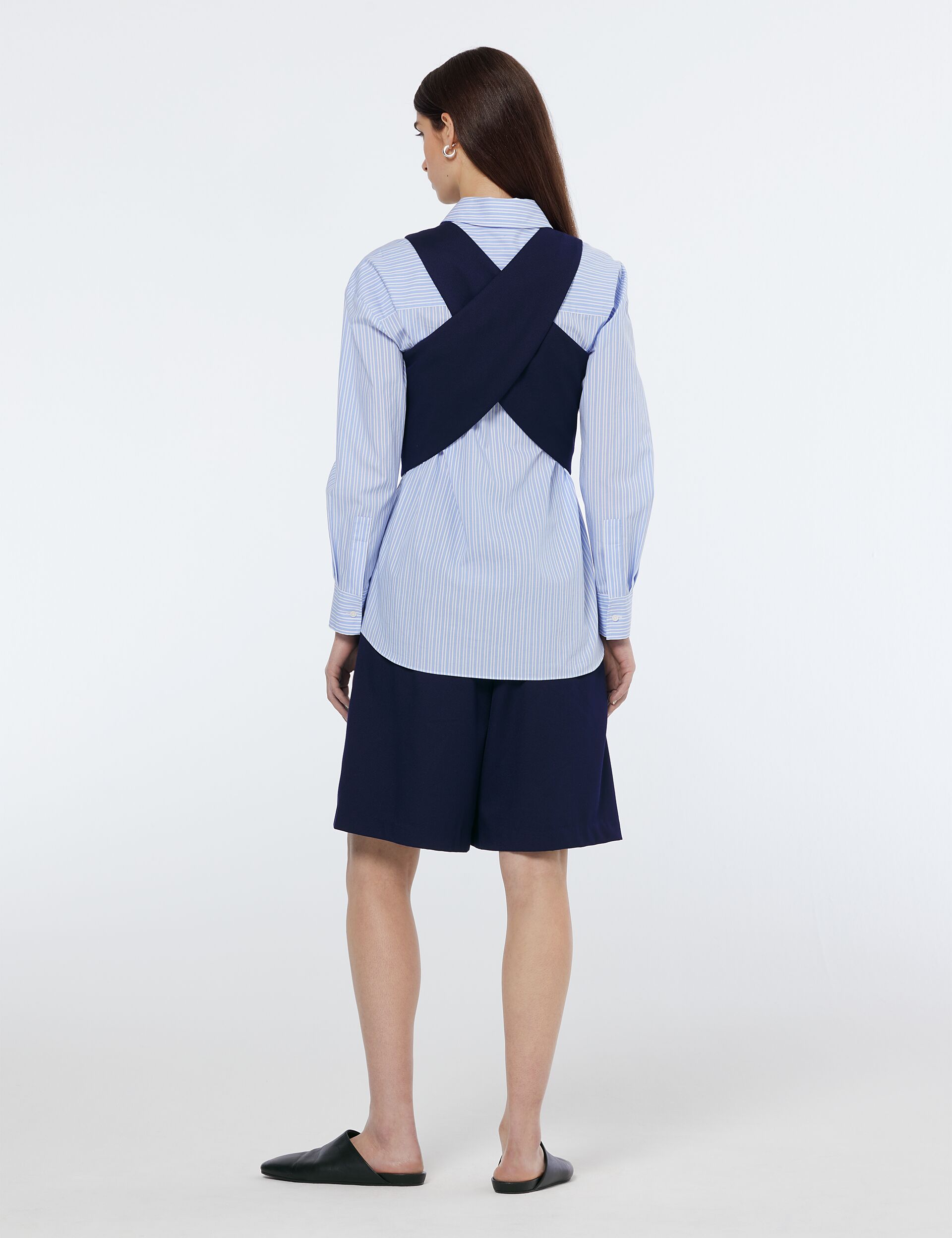 Cross back gabardine twill waistcoat thumbnail 2